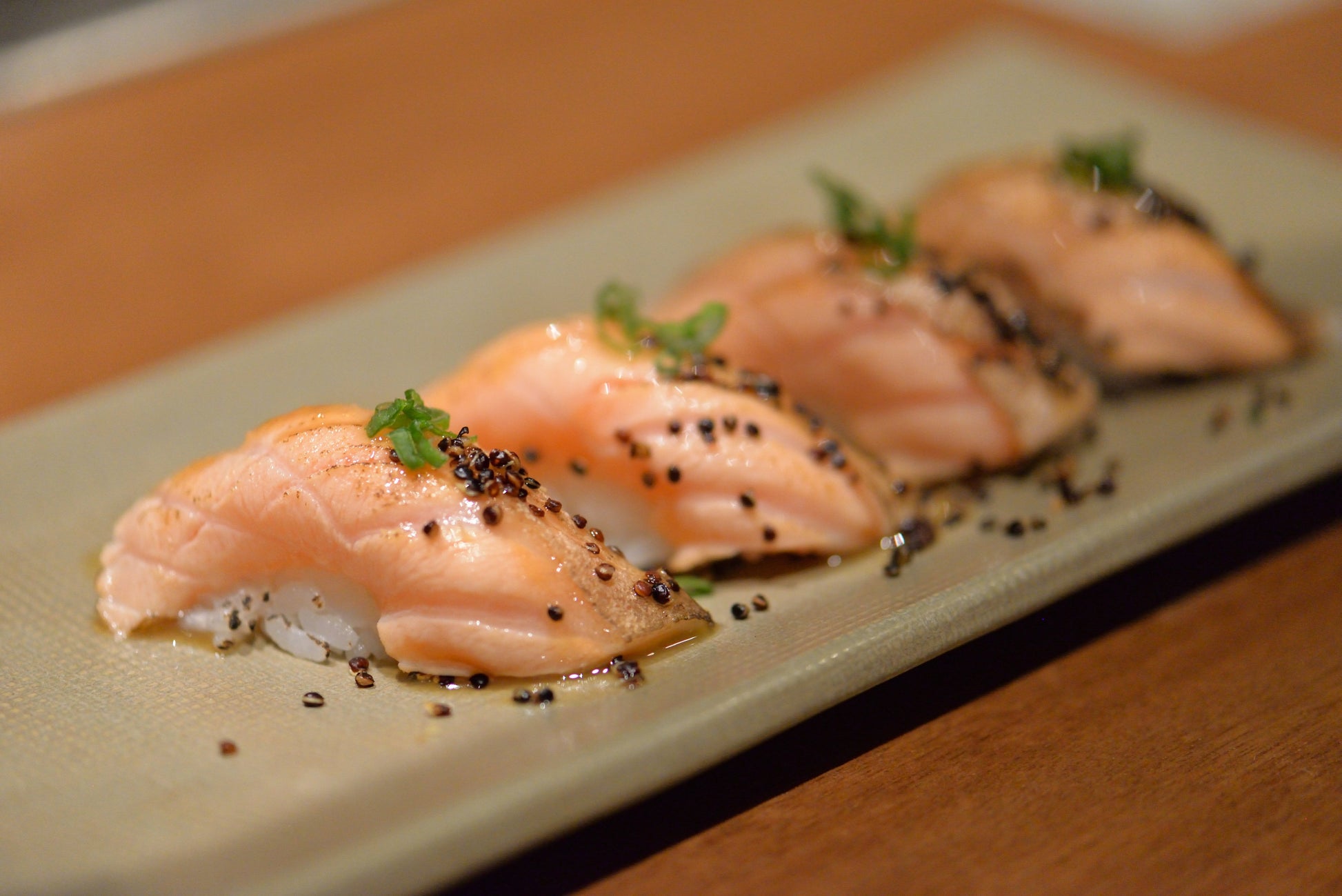 Aburi Sake (Salmon Belly Nigiri)